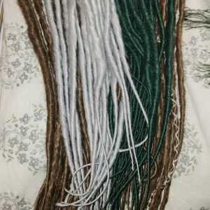 Brown, Gray, and Green Dreadful Hippie Locs